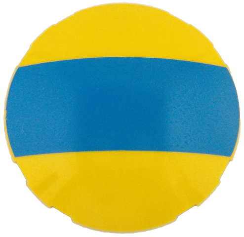 Brick, Round 6 x 6 Dome Top with Dark Azure Stripe Pattern