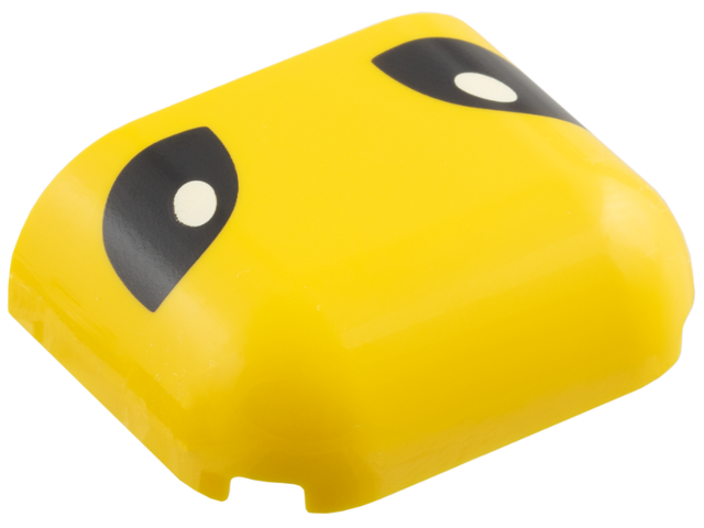 Brick, Round Corner 3 x 4 Double without Studs with Black Ellipse Eyes with White Glints Pattern