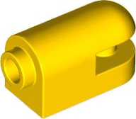 Brick, Round 1 x 2 with Stud on 1 End, Cutaway with Bar on 1 End in Yellow