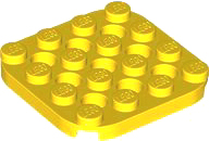 Plate, Round 4 x 4 with Rounded Corners and 9 Holes