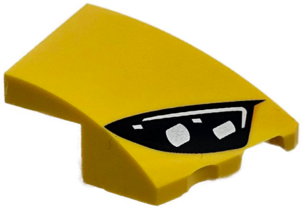 Wedge 3 x 2 Right No Studs with Black Mercedes-AMG Car Headlight, White Stripes and 2 Silver Bulbs Pattern