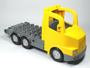 Duplo Truck Large Cab with Dark Bluish Gray 4 x 8 Flatbed Plate