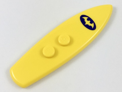 Minifigure, Utensil Surfboard Standard with Dark Purple Batman Logo Pattern