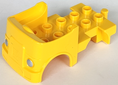 Duplo Car Body Truck with Lego Logo and Silver Headlights on Front Pattern (Fits over Car Base 2 x 4)