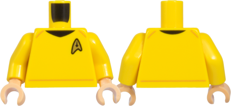 Yellow Star Trek uniform vest torso, medium tan hands