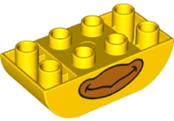 Duplo, Brick 2 x 4 Slope Curved Inverted Double with Orange Beak, Bird Lower Face Pattern