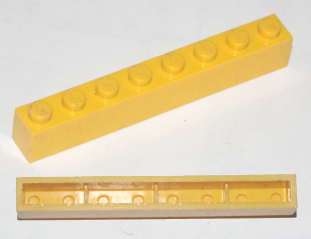 Brick 1 x 8 without Bottom Tubes, with Cross Supports