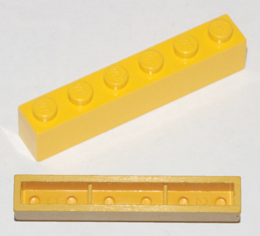 Brick 1 x 6 without Bottom Tubes, with Cross Supports