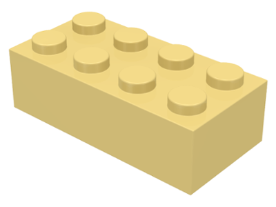 5X LEGO 3001 LegoBrick 2 x 4 yellow 
