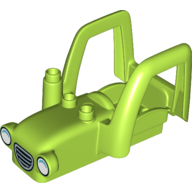 Duplo Car Body Tractor with 2 Studs, Exhaust Pipe, Radiator and Headlights Pattern