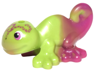 Chameleon, Friends Style with Black, Magenta and White Eyes and Marbled Magenta Pattern (Hidee)