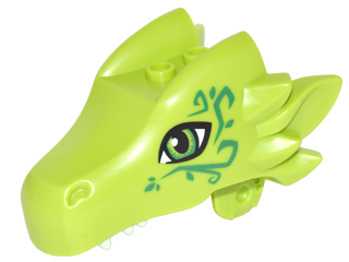 Dragon Head (Elves) Jaw Upper with Green Eyes and Swirls Pattern (Thorne)