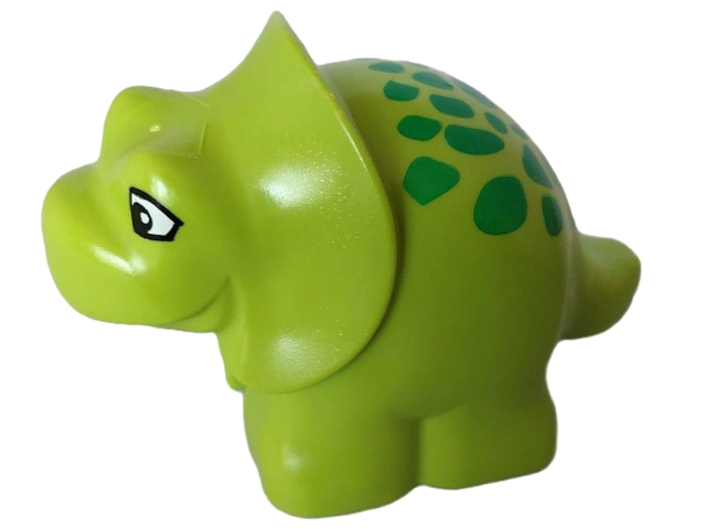 Duplo Dinosaur Triceratops Baby with Green Spots Pattern