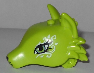 Fox Head with Eyes and White Swirls Pattern