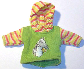 Scala, Clothes Female Jacket with Multicolor Striped Hood and Sleeves