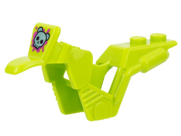 Motorcycle Fairing, Stuntz Dirt Bike with Metallic Light Blue Bear Skull on Magenta Splotch Pattern