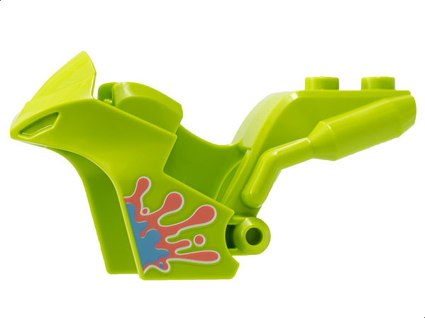 Motorcycle Fairing, Stuntz Sport Bike Tapered Front with Medium Blue and Coral Splotch Pattern