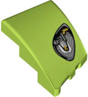 Wedge 3 x 2 Left No Studs with Aston Martin Car Headlight, Silver Checkered and Casing, Gold Bulb Pattern