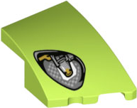 Wedge 3 x 2 Right No Studs with Aston Martin Car Headlight, Silver Checkered and Casing, Gold Bulb Pattern