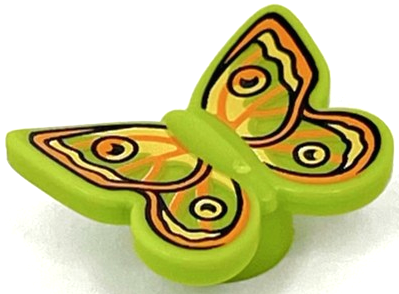Butterfly with Stud Holder with Yellow, Orange, and Black Wings Pattern