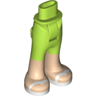 Mini Doll Hips and Trousers with Back Pockets with Light Nougat Lower Legs and White Sandals Pattern - Thick Hinge