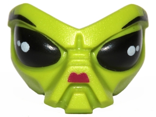 Face, Alien with Black Eyes, Eyelashes and Magenta Nose Pattern
