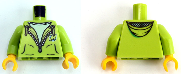 Part 973pb3202c01 : Torso Hoodie with Zipper and 'M' Pattern (LEGO Club  Max) / Lime Arms / Yellow Hands [Minifigure, Body:Minifigure, Torso  Assembly] [BrickLink]