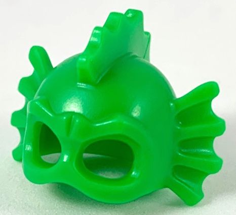 Minifigure, Headgear Head Cover, Swamp Creature with Eye Holes, Fins and Spikes
