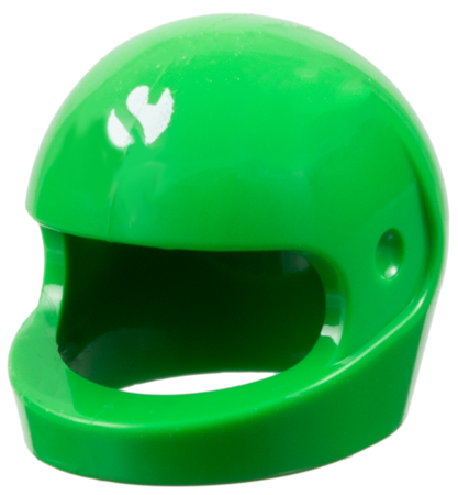 Minifigure, Headgear Helmet Motorcycle (Standard) with Sauber Formula 1 Logo Partial Capital Letter S on White Circle Pattern