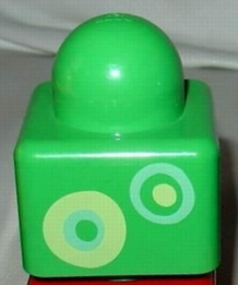 Primo Brick 1 x 1 with Yellow and Light Green Rings Pattern