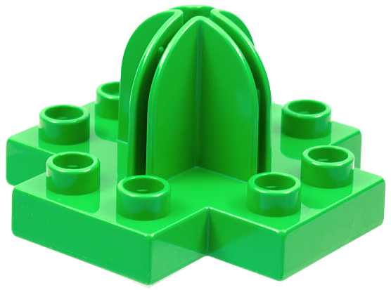 Duplo, Plate 4 x 4 with 2 x 2 x 2 Dome Top and Cross Cut Slots
