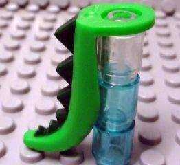 Minifigure Costume Tail Lizard with Scales Pattern and Dark Green Horns