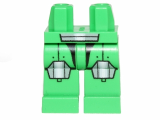 Hips and Legs with Galaxy Squad Armor with Large Light Bluish Gray and White Hexagonal Knee Pads and Short Belt Pattern