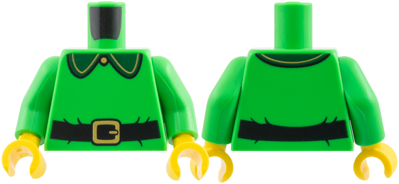 Bright green elf torso with gold trim and belt