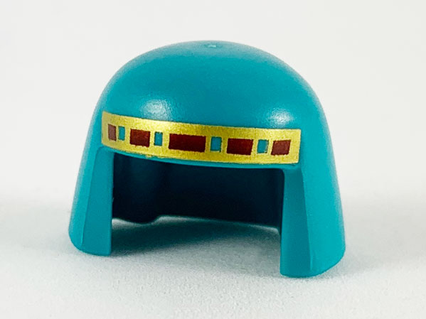 Minifigure, Headgear Nemes / Kerchief with Gold and Dark Red Trim Pattern