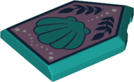 Tile, Modified 2 x 3 Pentagonal with Seashell and Laurels Pattern