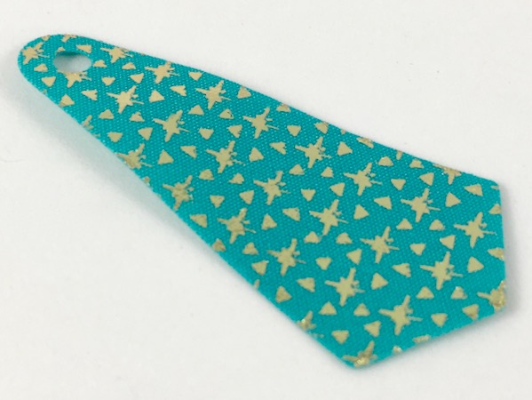 Mini Doll, Cape Cloth, Friends, Long Narrow with Small Top Hole and Gold Stars and Triangles Pattern