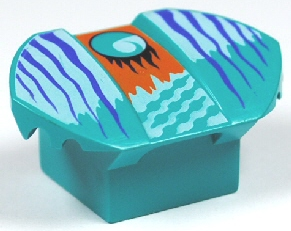 Brick, Modified 2 x 2 No Studs, Sloped with Flared Wings with Loopin Pattern