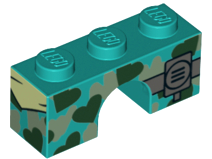 Arch 1 x 3 with Black and Silver Heart Camouflage and Radio Pattern