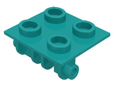 4x Charnière hinge brique brick 2x2 top bleu/blue 6134 NEUF Lego 