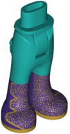 Mini Doll Hips and Trousers with Back Pockets with Dark Purple Boots with Gold Speckles and Soles Pattern - Thick Hinge