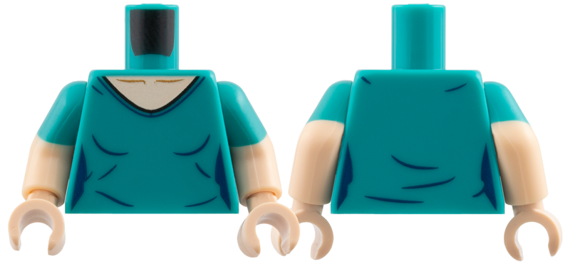 Dark turquoise shirt torso, light nougat arms