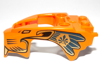 Flywheel Fairing Lion Shape with Gold and Blue Feathers Pattern