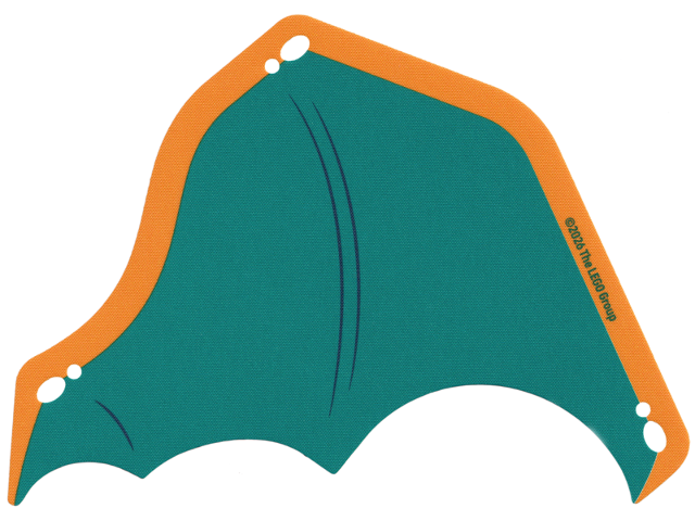 Cloth Wing Dragon Left, Scalloped with Dark Turquoise Membrane Pattern
