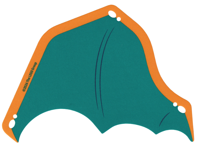 Cloth Wing Dragon Right, Scalloped with Dark Turquoise Membrane Pattern