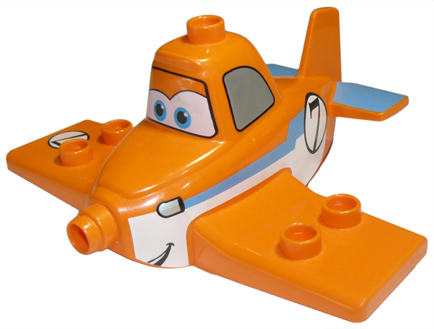 Duplo Airplane Disney's Planes Dusty with Blue Trim and Number 7 Pattern