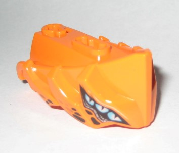 Hero Factory Creature Head, Jaw with Axle Hole with 6 Medium Azure Eyes and Black Spots Pattern