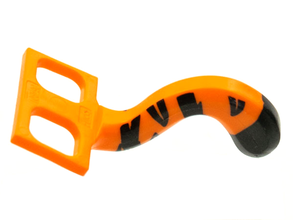 Minifigure Costume Tail Cat with Black Tip and Thick Tiger Stripes Pattern