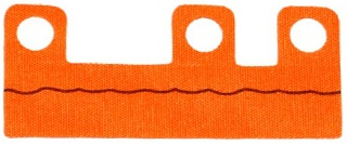 Minifigure Skirt Cloth Length 10mm with Black Wavy Line Pattern