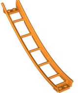 Train, Track Roller Coaster Ramp Large Lower Part, 6 Bricks Elevation